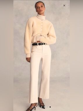 J. Crew Cream Wide-Leg Jeans
